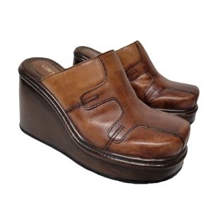 Vintage 1990s Y2K Candies Chunky Square Toe Wedge Clogs Size 7